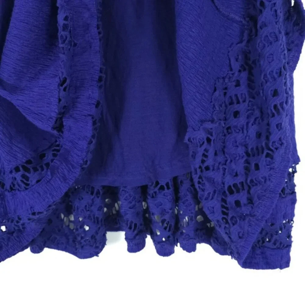 NEW FREE PEOPLE “To The Point”‎ VIOLET MINI Dress w/Crochet Inset F017Z898 Sz XS